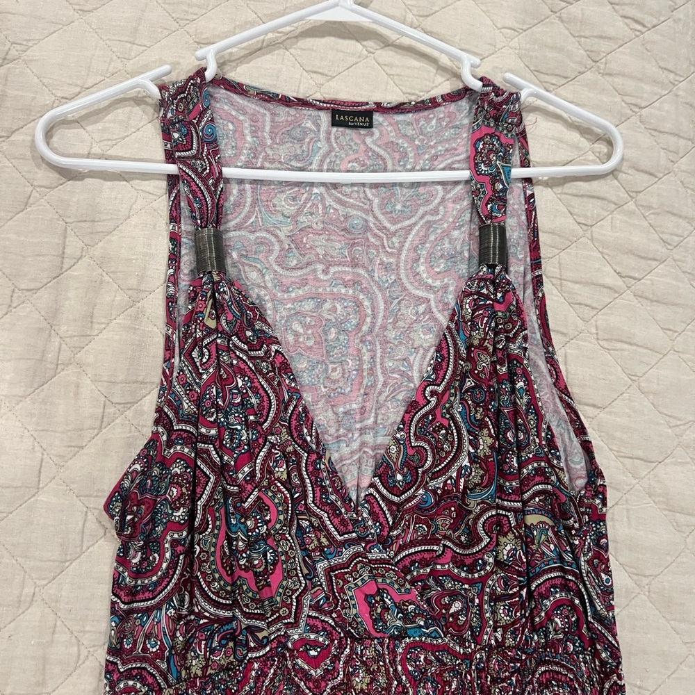 VENUS Paisley Maxi Dress - Pink and Blue